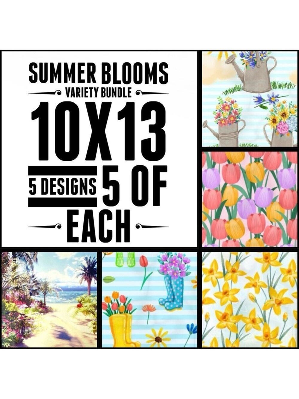 25 10x13 Poly Mailers Summer Blooms Variety Bundle beach, boots, tulip, flowers - Picture 8 of 8